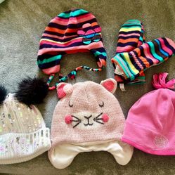 Girls winter hats and mittens 