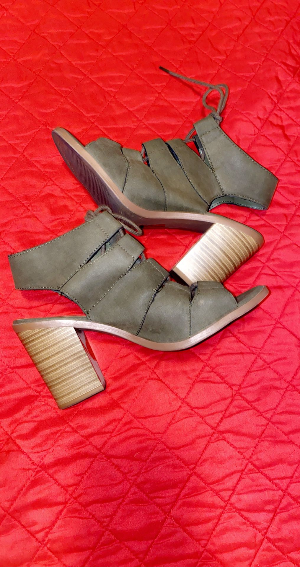 Olive green heels