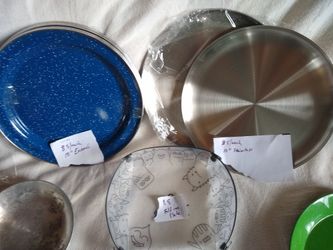 10" Camping Cooking Plate Enamel 304 Stainless Steel Metal Cookware Dinner Breakproof REI MSR Gsi Sea Summit BBQ Grill Coleman Stanley 