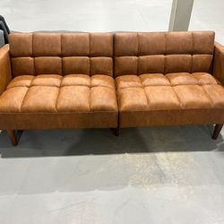 (Minor Rip)mopio Aaron 76.8" Couch, Small Futon Sofa Bed, Sleeper, Loveseat, Mid Century Modern Futon Couch, Sofa Cama, Couches for Living Room, Bedro