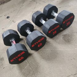40 And 35 Pound Dumbbells