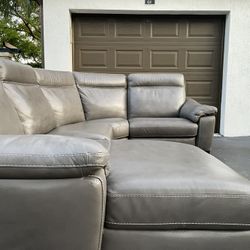 Sofa/Couch Sectional - Recliners - NATUZZI - Leather - Gray - Delivery Available 🚛