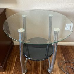 black Wood/ Glass Top End Tables