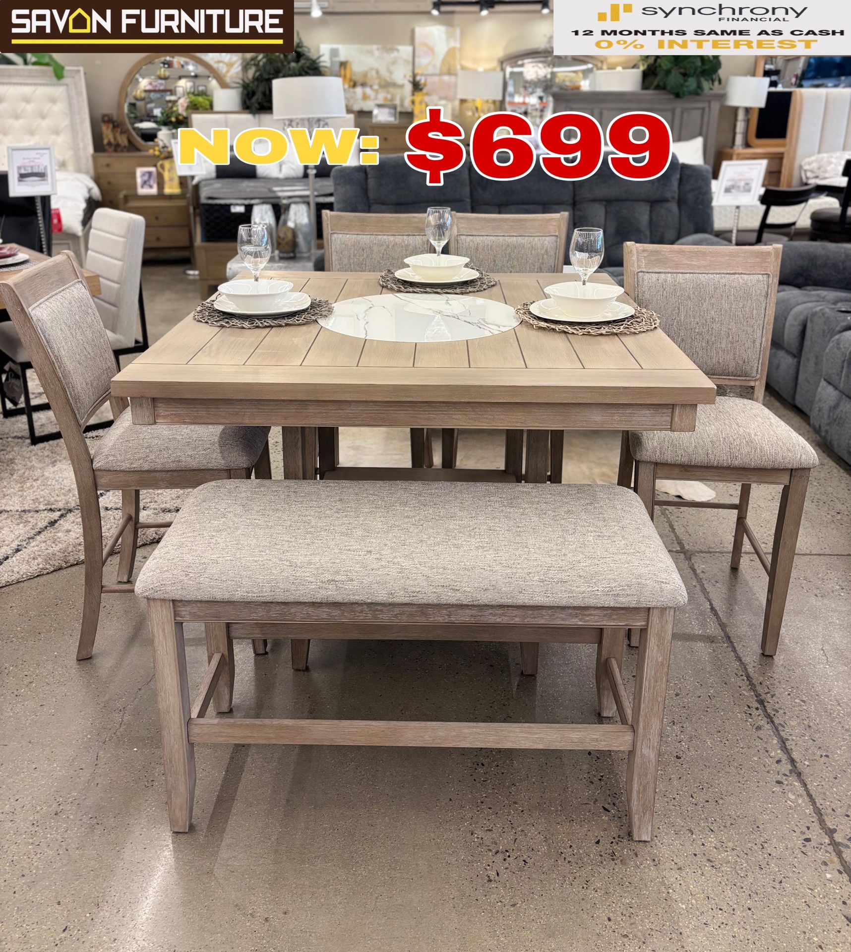 Beautiful 6pc Dining Table Set