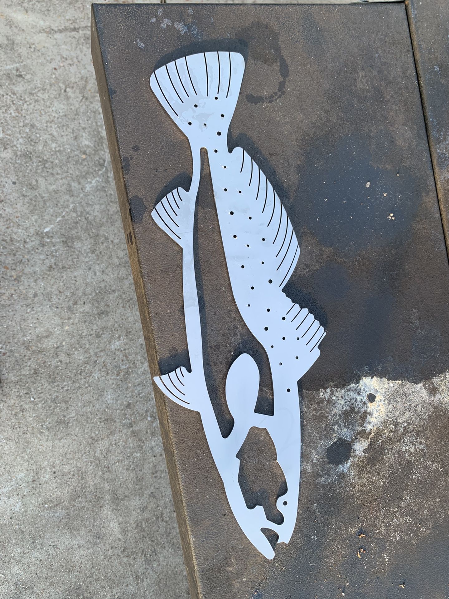 Stainless steel speckled Trout replica