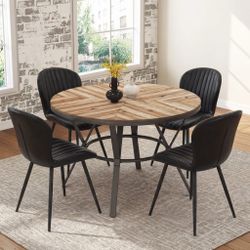 Brand new modern dining table with 4 faux leather chairs