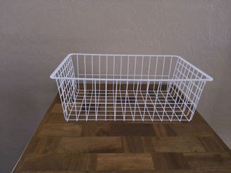 Large White Wire Storage Basket