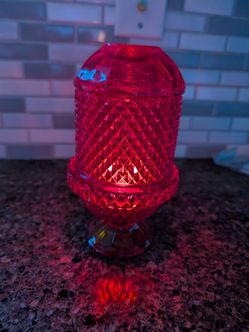 Vintage Viking ruby fairy lamp, glows under black light