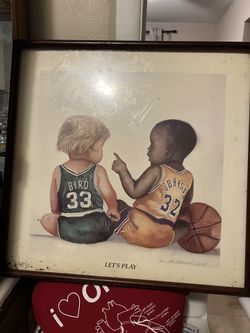 Framed Picture Of Larry Bird And Magic Johnson