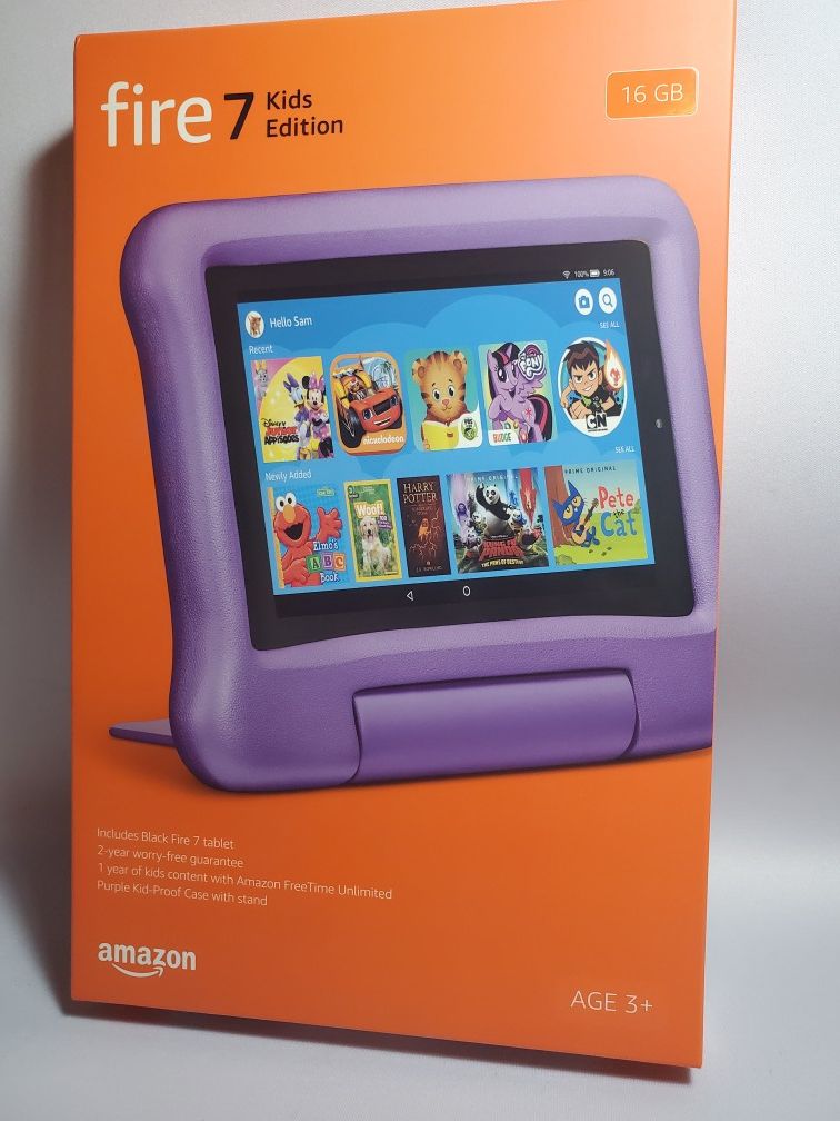 Amazon Fire Tablet 7 Kids Edition purple Latest model with Kids Proof case