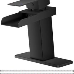 Waterfall Bathroom Faucet, Matte Black 