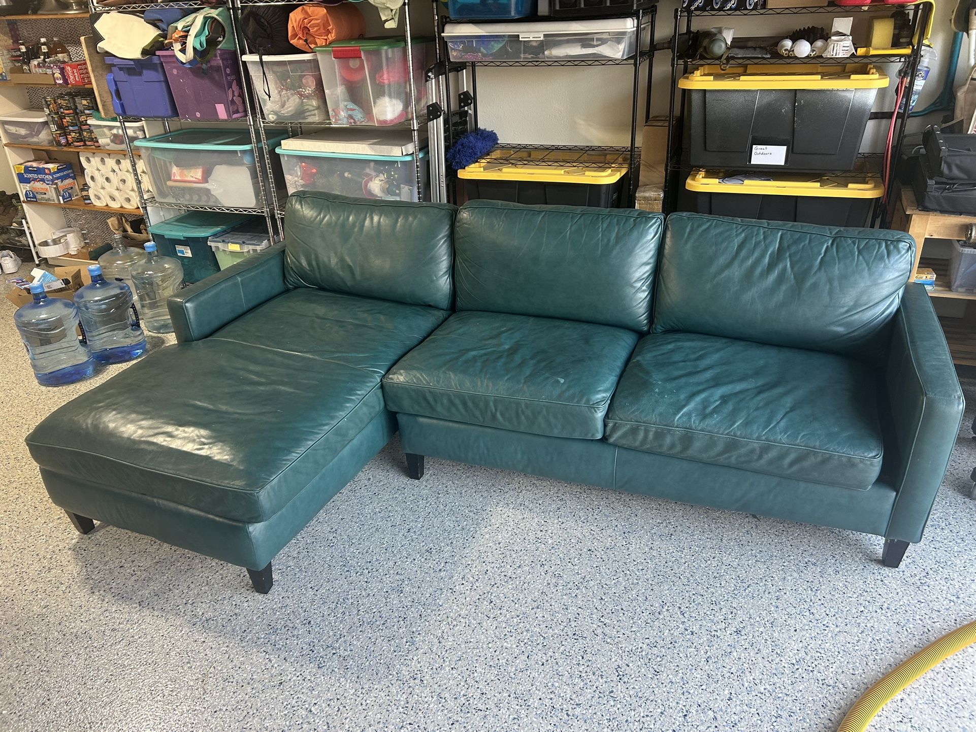 Green Leather Sofa Couch