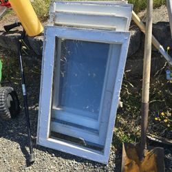 4 Old Wood Framed Windows