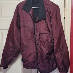 Basic Editions Women's Coat Purple Jacket Large Full Zip Toggle