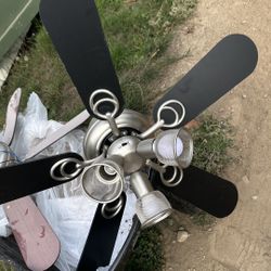 Set Of Two Light Fixture Five Pedal Fan Lights 