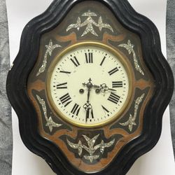 Antique Wall Clock 26" - Not Working - Pendulum & Key
