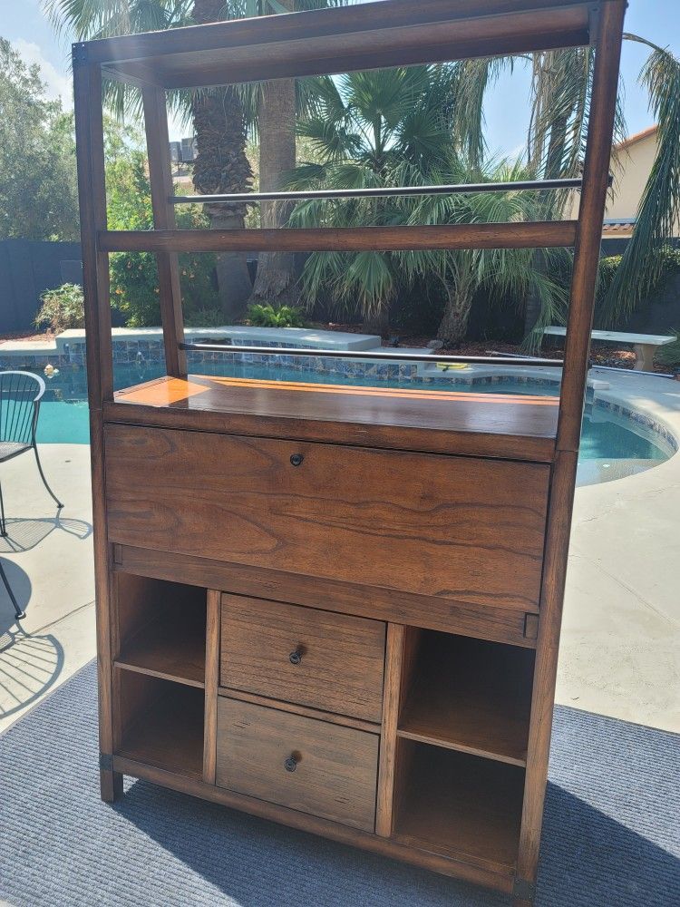 Solid Wood Writing Desk / Cabinet