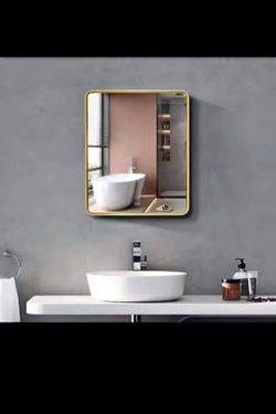 Gold Frame Medicine Cabinet Mirror 24×30