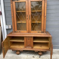 Vintage China Cabinet Hutch 