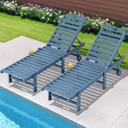 New  Patio Chaise Lounge Chair Set of 4