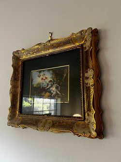 Pair of Vintage François Boucher Rococo Framed Art – Ornate Gilt Frames
