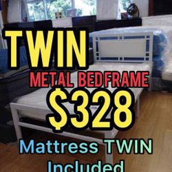 Twin Metal Bed Frame With Mattress $328