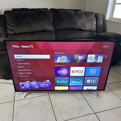 TCL 50 inch Roku tv with remote , wall mount & Netflix account