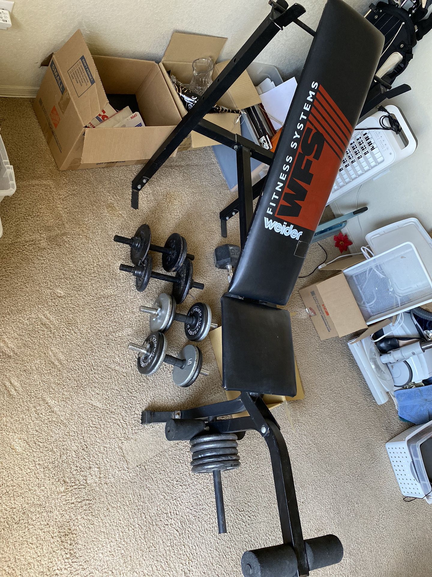 Bench And Weights Weider Workout System 