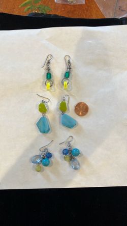 3 pierced earrings