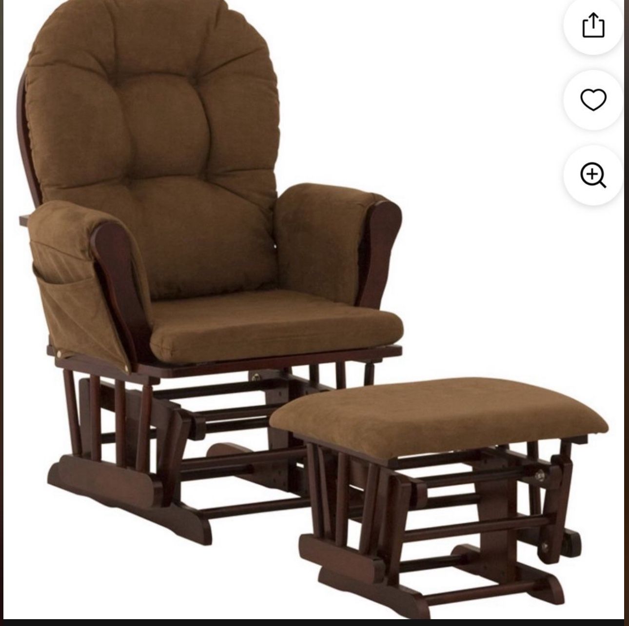 Brown Nursery Rocking Chair With Foot Rest