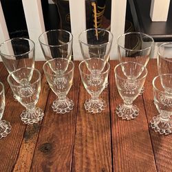 Vintage Anchor Hocking Berwick Boopie Water Goblets Small And Medium (12)