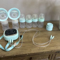 Zomee Portable Breast Pump – Full Set w/ Bottles, Flanges & Tubes