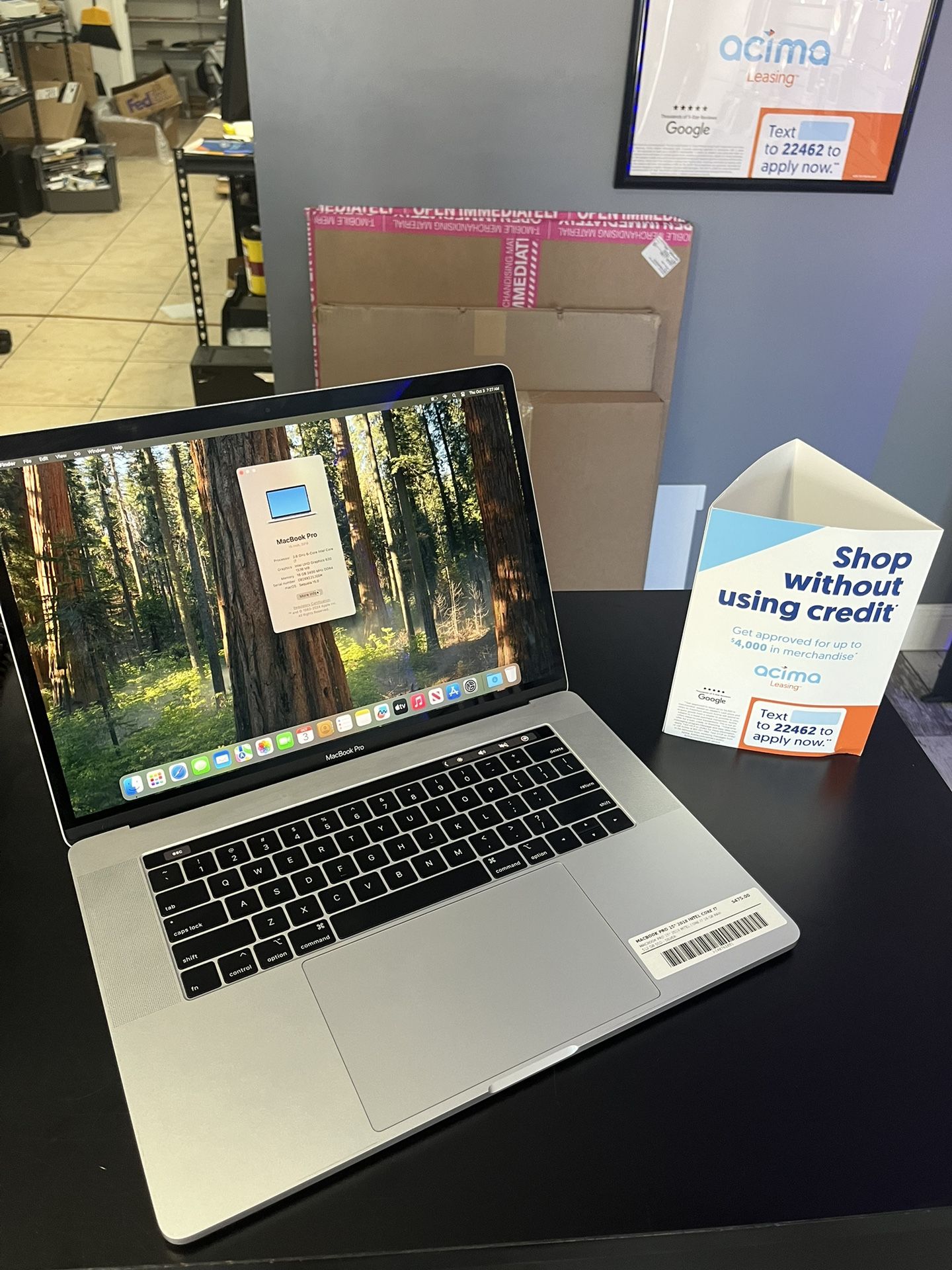 MacBook Pro 15” 2018 Intel Core I7