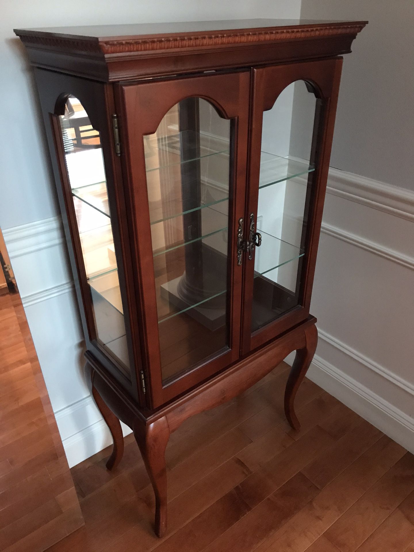 Cherry and Glass Curio Cabinet (Sold-Pending Pickup)