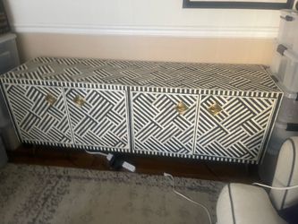 Anthropologie Optical Inlay Media Console