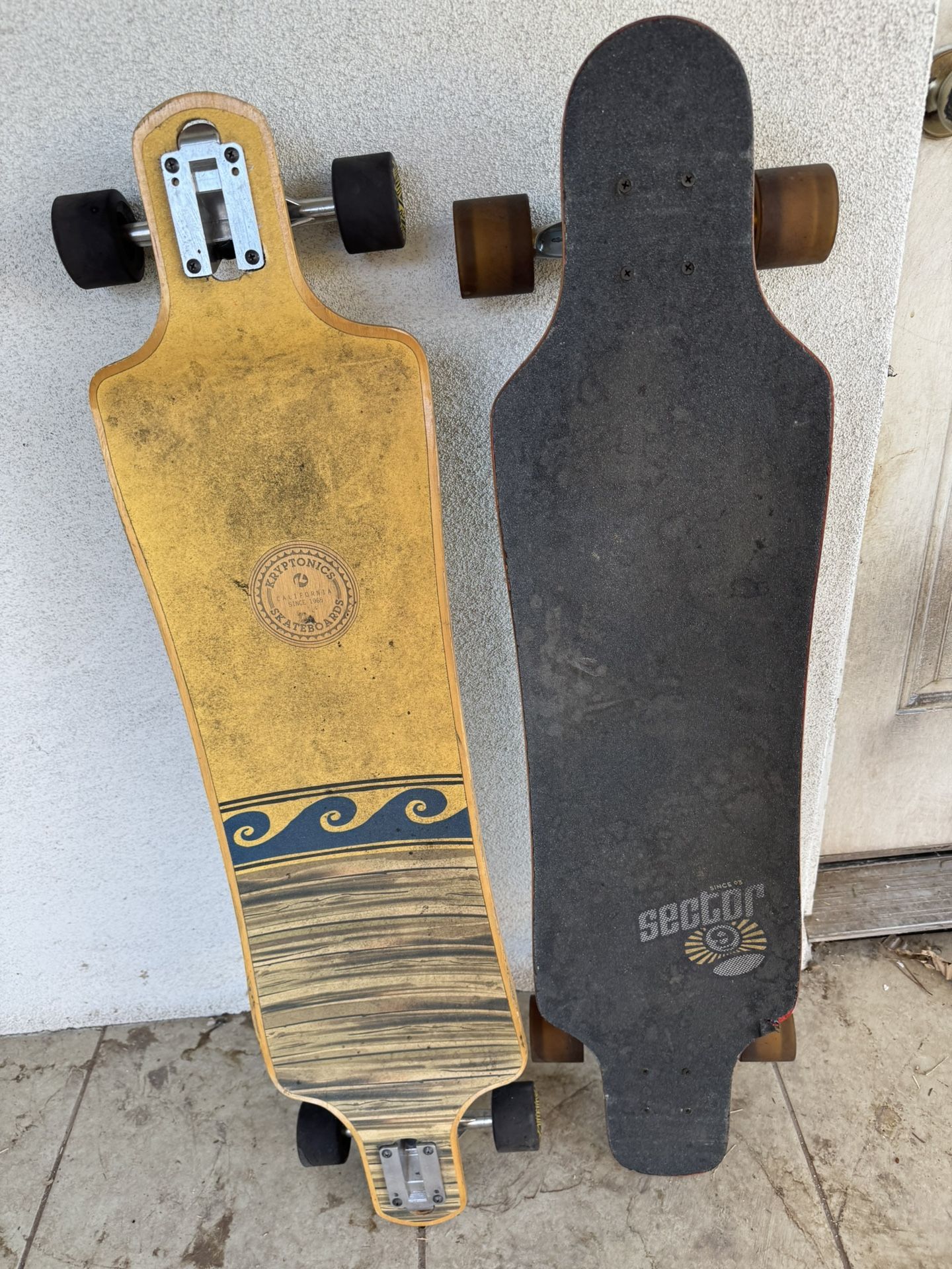 Two Long Board Skate Boards Sector 9 Kryptonics