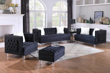 Brand New Sophisticated Style, Velvet Tufted Sofa/Sofa Set On Sale