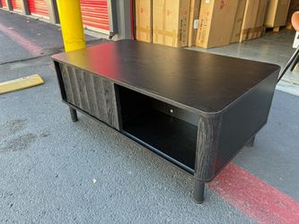 Brand new Black Wood Grain Coffee Table with Storage