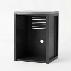 Outdoor Solid Wood Refrigerator Cabinet with Stainless Steel Top Weather Resistant Patio Outdoor Kitchen Base 27.6''L x 23.6''W x 37.4''H Charcoal Bla