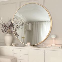 brand new，36 in. W x 36 in. H Large Round Aluminum Frame Wall Mounted Wall Mirror Vanity Mirror $99  Warehouse Address:  2745 Boone st  Columbia sc 29