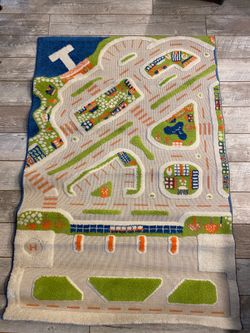 IVI 3D Play Carpets, 59 x 39 Inch, Traffic Educational Toddler Mat Rug for Bedroom, Kids Den