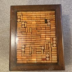 Wine Cork & Wine Label Rustic End Table Unique Bar Decor