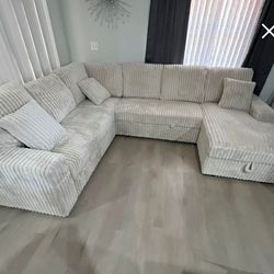 Sectional Sleeper Pull Out Bed Coych With Storage 