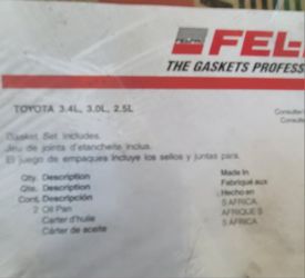 Oil Pan Gasket Toyota/lexus