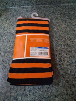 Orange black striped tights