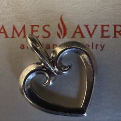 James Avery Retired Beveled Heart Pendant • Sterling Silver