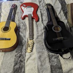 1 Electric/ 2 Acoustic Guitars