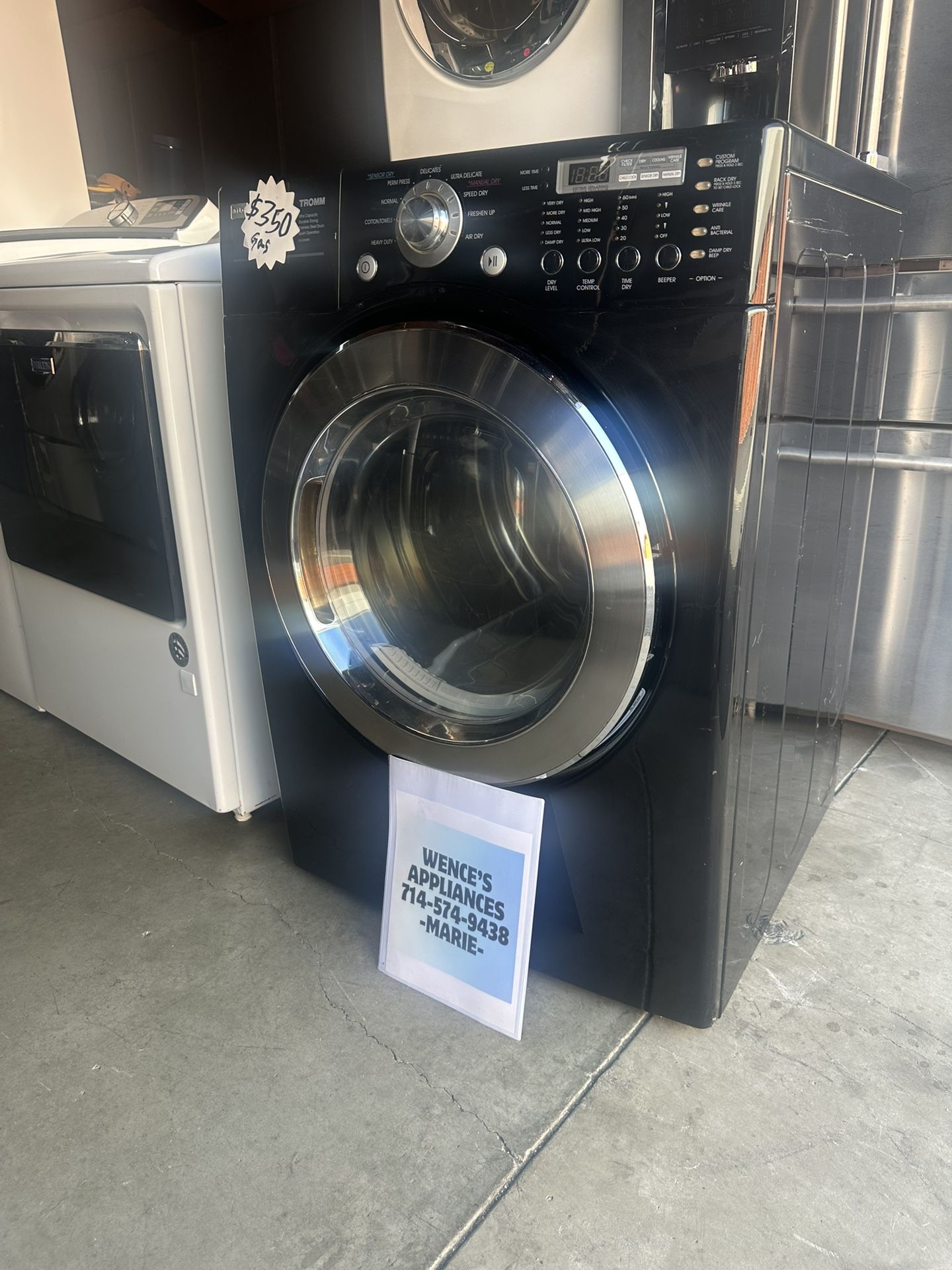 LG GAS DRYER IJ BLACK