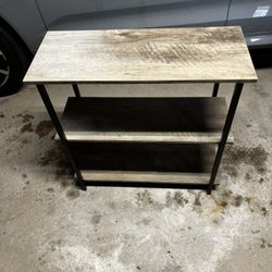Gray, Brown Coffee Table, Night Stand And Book Shelf 