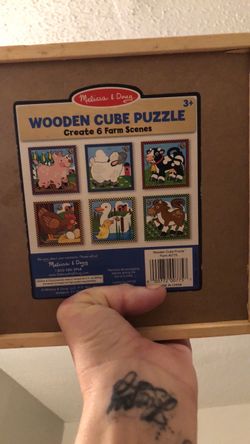 Melissa & Doug Wooden Cube Farm Puzzle